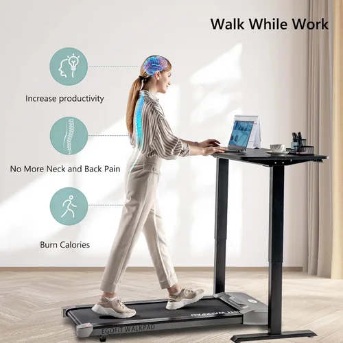 Vista 3 de Egofit Walker Pro/Plus - Cinta de correr para debajo del escritorio para trabajar desde casa, caminadora compacta solo para caminar con inclinación