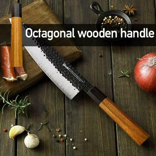 Vista 7 de 1PC cuchillo de cocina de estilo japonés mango octogonal asas Safflower Cuchillos
