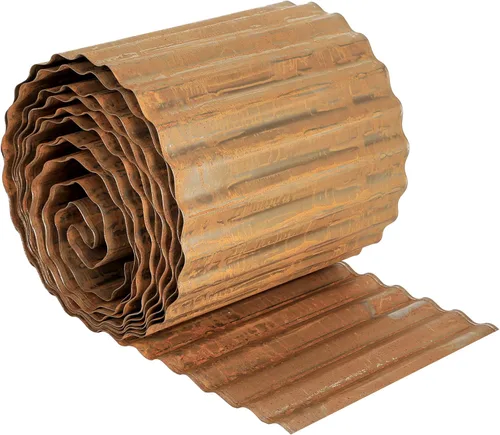 Vista 9 de Worth Bordes de jardín estrechos corrugados, 6" x 20 pies, bordes de paisajismo de acero galvanizado resistente, metal flexible para césped, tiras