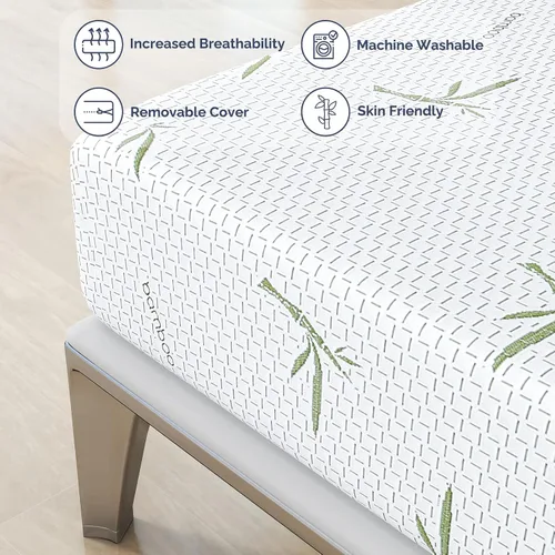 Vista 4 de IULULU Colchón individual en una caja, colchón de espuma viscoelástica de 6 pulgadas para niños, firmeza media, certificado CertiPUR-US