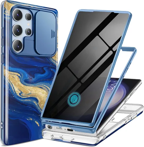 Vista 33 de GVIEWIN para Samsung Galaxy S23 Ultra Funda con cubierta deslizante para cámara, [Protector de pantalla incorporado] [2 Marcos frontales] Funda