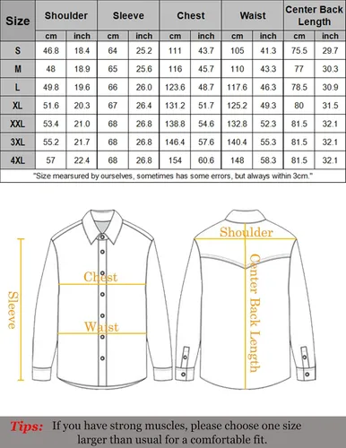 Vista 6 de COOFANDY Camisa vaquera occidental bordada de manga larga de algodón casual con botones para hombre