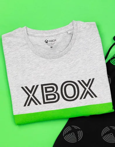 Vista 3 de XBOX Pijamas para hombre y adultos, camiseta negra y pantalones cortos, mercancía