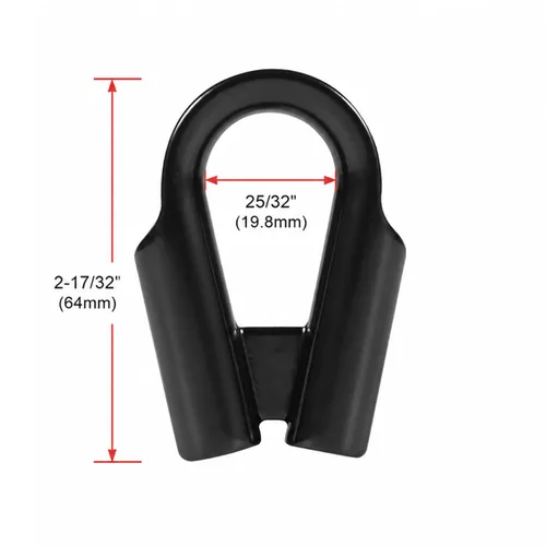 Vista 5 de Paquete de 2 dedales de cable de acero inoxidable con refuerzo (negro, 3/8 pulgadas)