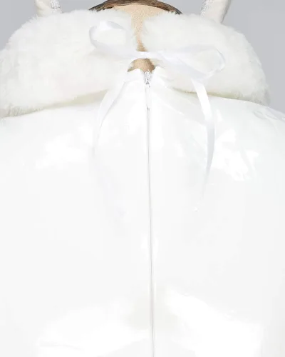 Vista 6 de miccostumes Disfraz de superhéroe de conejo de anime para mujer, Blanco