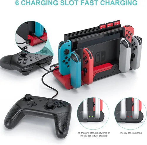 Vista 5 de MANMUVIMO Switch - Soporte de carga para almacenamiento de juegos, interruptor de muelle de TV, interruptor de cargador de juegos, kit de soporte