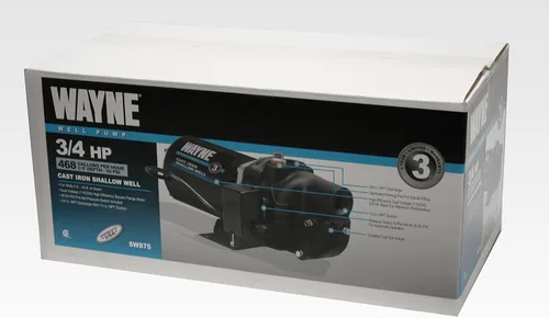 Vista 2 de Bomba inyectora de pozo Wayne SWS50 1/2 HP de hierro fundido, para pozo poco profundo, SWS75, 200.00 volts