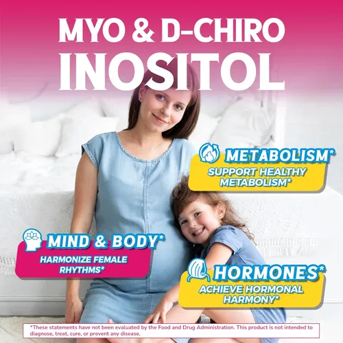 Vista 8 de Vitalibre Suplemento de inositol, Myo-Inositol y D-Chiro Inositol Suplementos para Mujeres, Proporción Ideal 40:1, Equilibrio Hormonal y Bienestar