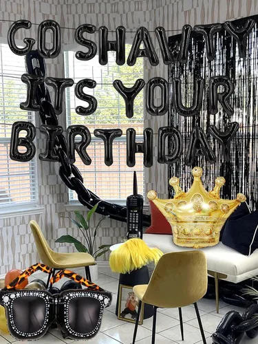 Vista 7 de Black Go Shawty - Decoración de cumpleaños de principios de los años 2000, hip hop, suministros de decoración de cumpleaños de broma para cumpleaños