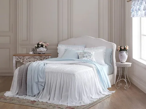 Vista 11 de Shabby Chic® - Colcha tamaño King, ropa de cama de algodón suave con fundas a juego, decoración del hogar bellamente drapeada para todas