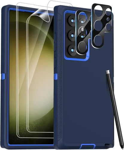 Vista 9 de Funda para Samsung Galaxy S23 Ultra: [grado militar a prueba de golpes] con 2 piezas [protector de cámara + protector de pantalla suave] Funda