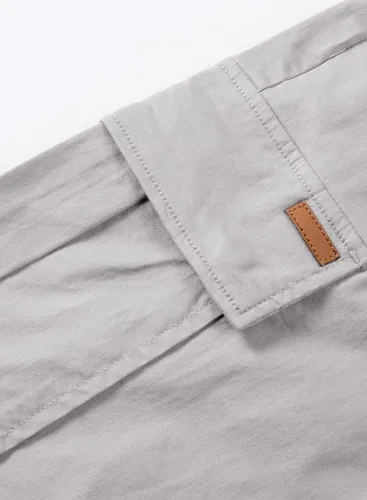 Vista 9 de JMIERR Pantalones cortos de sarga para hombre con cordón de algodón clásico elástico con 6 bolsillos