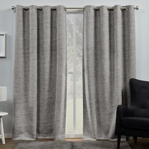 Vista 15 de Exclusive Home Burke - Par de paneles de cortinas 100 % opacas con ojales en la parte superior, 52 x 63 pulgadas, negro, juego de 2