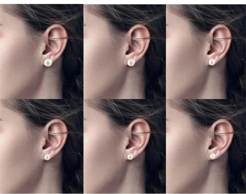 Vista 3 de Caskrin Aretes de perlas de plata S925 para mujer, de perlas cultivadas en agua dulce, redondos, de perlas vintage para mujer