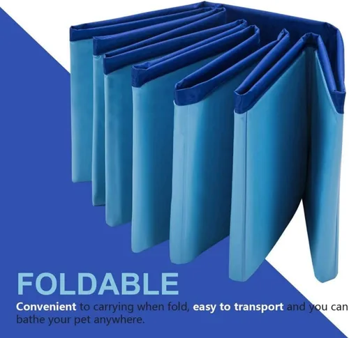 Vista 4 de Piscina de dragón barbudo con flotador inflable – Plegable plegable para bañera, bañera y reptil collar anillo para lagartos anfibios, suministros