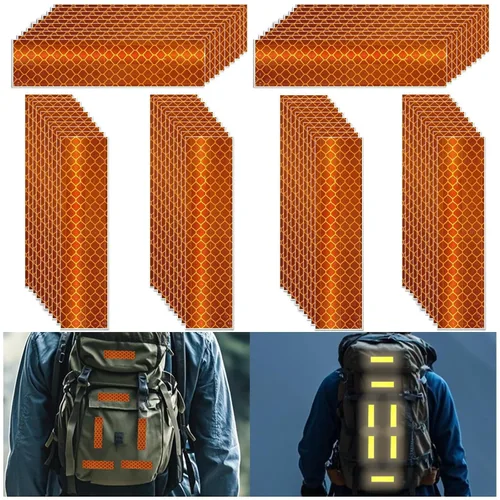 Vista 128 de Pegatinas reflectantes 1 pulgada de diámetro Redondas Reflectoras, Cinta adhesiva impermeable al aire libre de alta visibilidad (80 piezas)