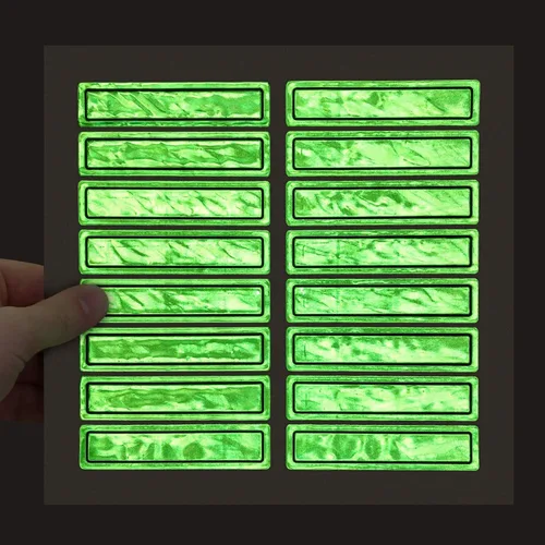 Vista 9 de MyHardHatStickers Tiras reflectantes retro duraderas para casco en color naranja fluorescente y azul - 1" x 4", paquete de 16, pegatinas para casco