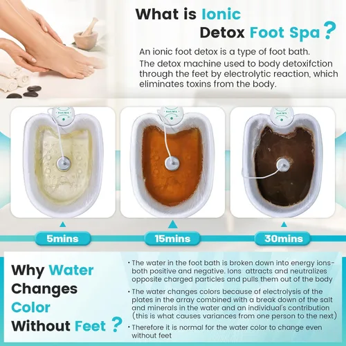 Vista 2 de Máquina de baño de pies de desintoxicación iónica, limpieza iónica personal de pies, baño de pies iónico, sistema de desintoxicación de pies