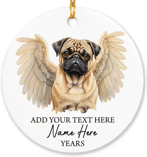Vista 7 de Airedale Terrier - Adorno personalizado de alas de ángel para perro, regalo de pérdida de condolencias de mascotas, adorno de Navidad conmemorativo
