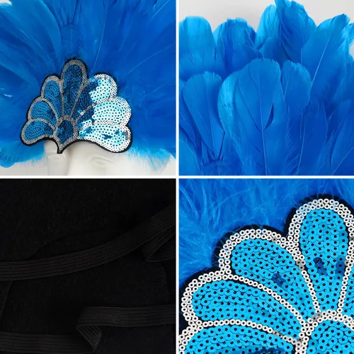Vista 54 de HOMELEX Tocado de plumas negras para mujer, accesorios de carnaval caribeño