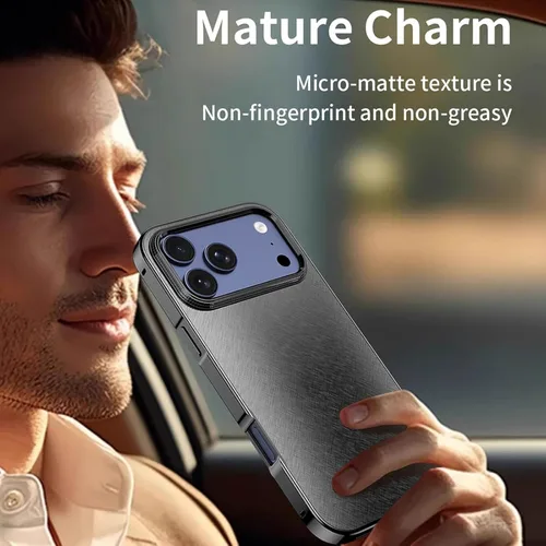 Vista 5 de Funda a prueba de golpes para iPhone 17 Pro Max /17 Pro/Air/17, cubierta de bisel de metal con bordes elevados, carcasa protectora resistente a