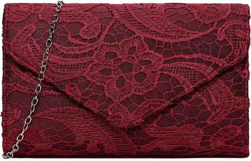 Vista 8 de Bolso de mano de encaje para mujer, bolso cruzado de noche, boda, formal, fiesta, elegante, sobre