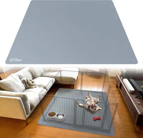 Vista 7 de FXW Tapete protector de suelo de mascotas ultra impermeable y tapete para debajo de la jaula del perro, resistente y fácil de limpiar, 50 pulgadas