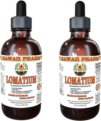 Vista 6 de HawaiiPharm Lomatium - Extracto líquido de lomatium (Lomatium Dissectum) Suplemento de tintura de polvo de raíz seca, 2 x 2 onzas