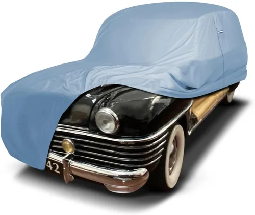 Vista 61 de iCarCover Funda de automóvil personalizada Premium para Chrysler Imperial 1957-1975, resistente, impermeable, para todo tipo de clima, lluvia Negro
