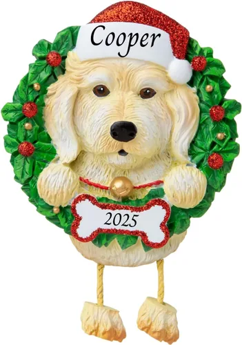 Vista 6 de Adornos personalizados para árbol de Navidad 2024 para mascotas – Razas de perros Beagle – Adorno personalizado de Feliz Navidad – Recuerdo