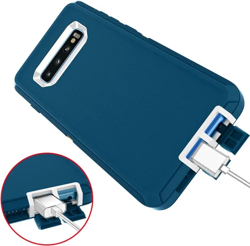 Vista 5 de I-HONVA Funda para Galaxy S10 [no compatible con S10E] a prueba de golpes, polvo y caídas, protección de cuerpo completo de 3 capas