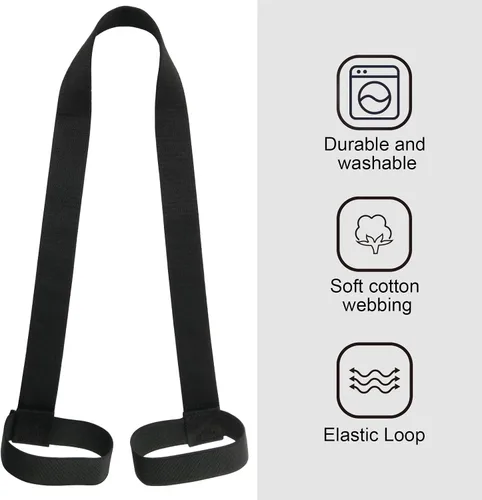 Vista 2 de Cosmos Correa para esterilla de yoga y pilates – Correa de transporte con bucles de banda elástica para pilates, ejercicios y aeróbicos, algodón