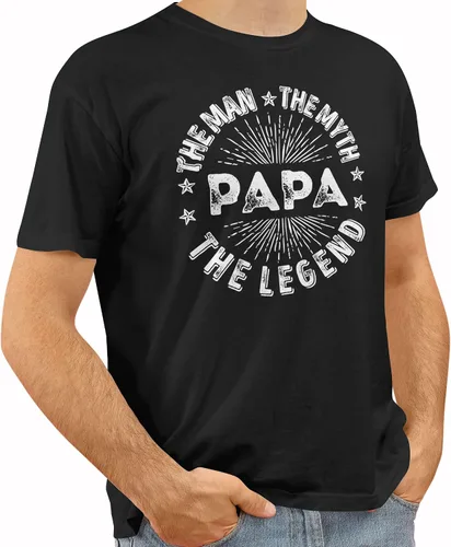 Vista 5 de Camiseta estampada con la leyenda The Man The Myth The Legend. Camiseta para papá, abuelo