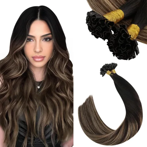 Vista 38 de Ugeat - Extensiones de cabello humano con microanillo, 14 pulgadas, extensiones de cabello Remy con microcuentas de 1 gm/hebra, 50 gms, extensiones