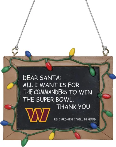 Vista 5 de NFL Resin Holiday Christmas Chalkboard Sign Ornament