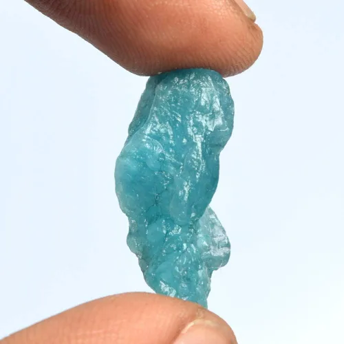 Vista 2 de GEMHUB Aguamarina azul cielo natural, 15.50 qt. certificado de energía curativa, piedra mineral de aguamarina en bruto, Gema, Brasil - Aguamarina