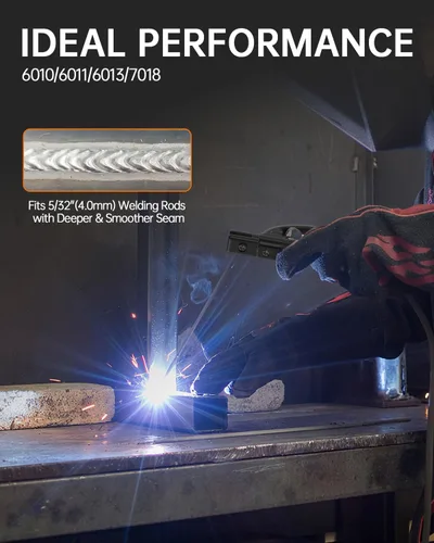 Vista 5 de HITBOX Soldador de palo de 200 A, 81 V de alto voltaje sin carga ARC/Lift TIG/Spool Gun Flux Core MIG Máquina de soldadura con control sinérgico