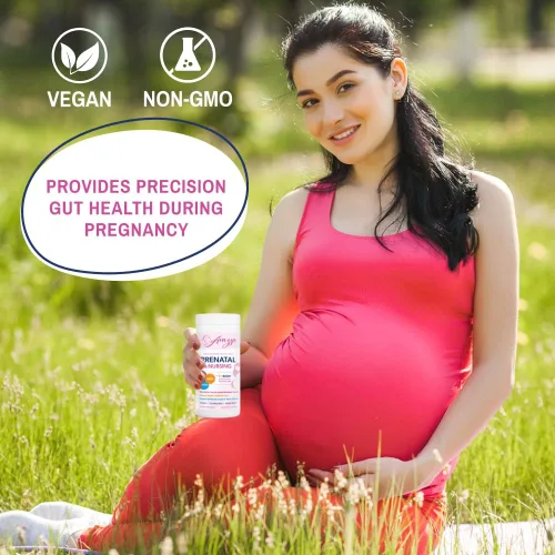 Vista 6 de Fórmula prenatal Avazza con fórmula TriBiom: probióticos + prebióticos + posbióticos para nutrir y estabilizar contra el intestino permeable.