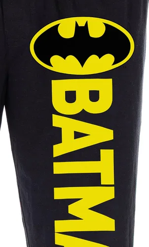 Vista 3 de DC Comics - Pantalones de pijama de Batman para hombre, diseño clásico con logotipo de murciélago