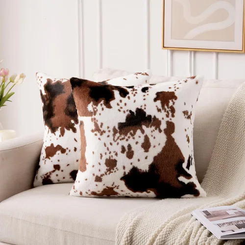 Vista 13 de GALMAXS7 Fundas de Almohada de Guepardo 16x16 Juego de 2 Fundas de Almohada de Piel Sintética Leopardo para Sofá Esponjosas Suaves Decorativas