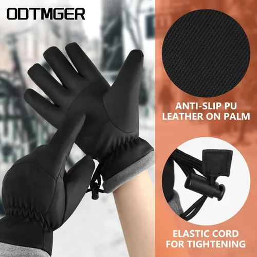 Vista 5 de Guantes de esquí impermeables de invierno para niños, hombres y mujeres, guantes perfectos para clima frío para ciclismo, conducción, correr