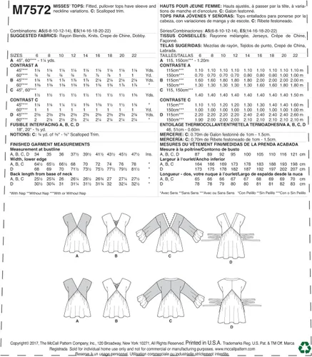 Vista 2 de McCall Patterns Misses - Camisetas con cuello en V, manga y corbata, 6.7 x 0.2 x 0.0 in