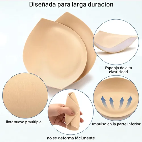 Vista 6 de Almohadillas de brasier para reforzar el pecho, copa de traje de baño push Beige