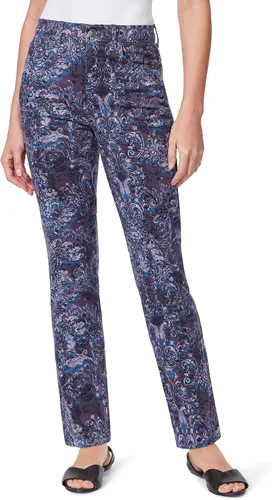 Vista 103 de Gloria Vanderbilt - Pantalones de mezclilla Amanda clásicos de tiro alto y pierna cónica petite para mujer Begonia Bloom