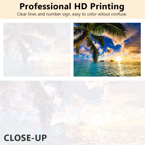 Vista 3 de TISHIRON Pintura por números para adultos, niños, playa y adultos, pintura por números, pintura de paisajes de playa azul, manualidades, kits