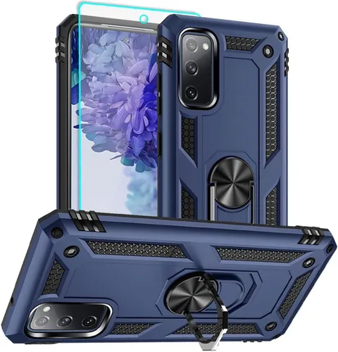 Vista 9 de Funda compatible con Samsung Galaxy S20 FE con protector de pantalla HD, grado militar, prueba de caídas de 16 pies, anillo, a prueba de golpes
