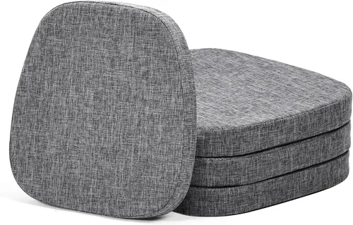 Vista 7 de baibu Juego de 2 cojines metálicos de espuma viscoelástica de 14 x 14 pulgadas, diseño de doble capa, antideslizantes, para sillas de comedor, cojín