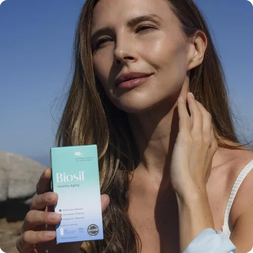 Vista 4 de Biosil Healthy Aging - 60 cápsulas - Belleza, vitalidad y apoyo para la tiroides - con Ch-OSA y selenio patentados - Suministro para 30 días
