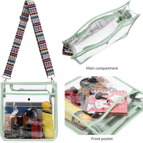Vista 5 de Ryushoyo Clear Bag Stadium Approved Clear CrossBody Bag Women Shoulder Handbag Purse