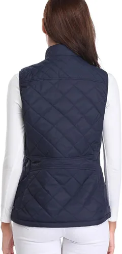Vista 8 de Fuinloth - Chaleco acolchado para mujer, diseño de cuello alto, ligero, con cierre